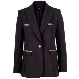 ✨NEW SOLD OUT Generation Love Rochelle Chain Blazer Jacket Black Gold Detail XS